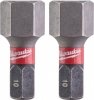 2x Milwaukee Bit Shockwave Hex10 25mm IMPACT DUTY